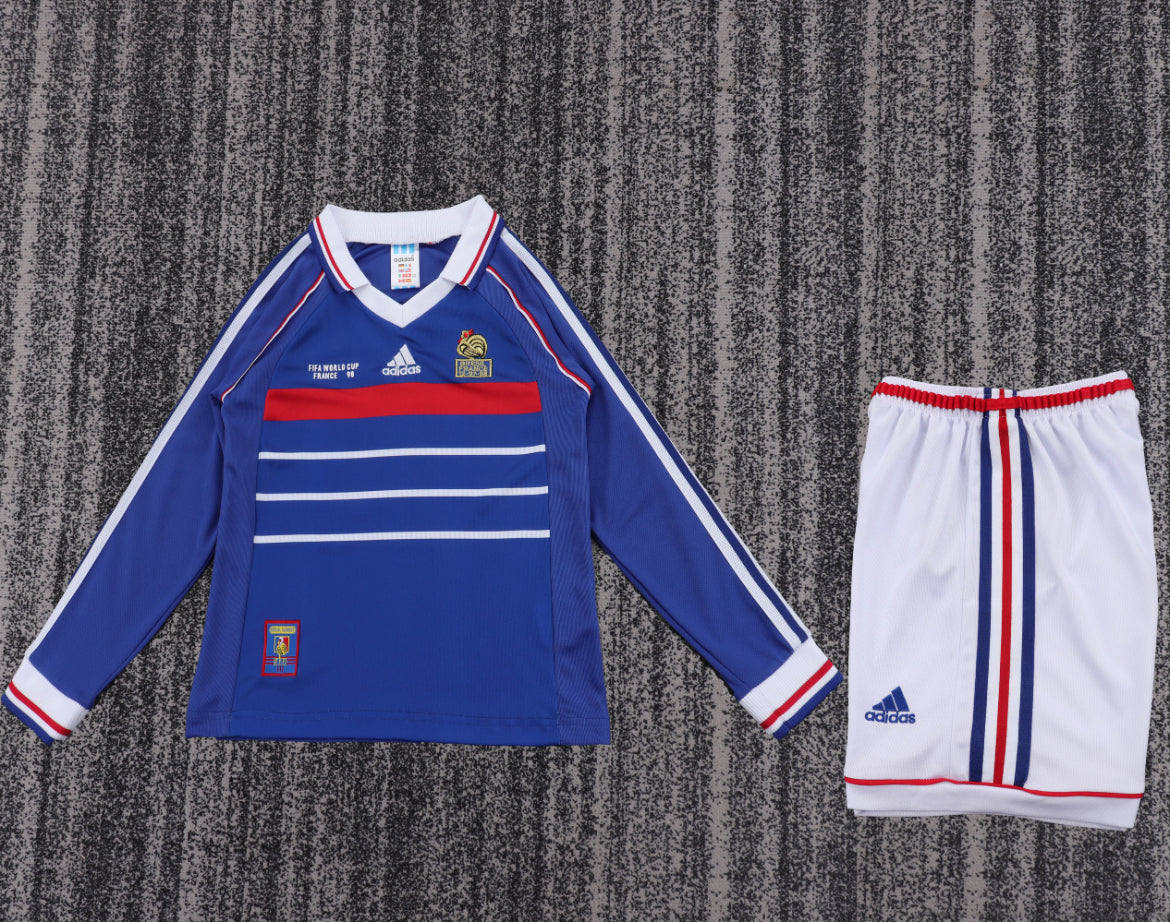 Long-sleeve shirt + retro France 98/99 national team shorts